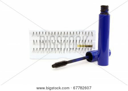 Bunches Of False Eyelashes And Mascara