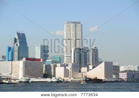 Dzielnicy Tsim Sha Tsui od Wiktorii
