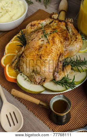 Feasting - Stuffed Roast Chicken With Herbs