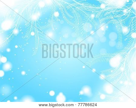 light blue winter background with snowflake border