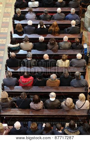ZAGREB, CROATIA - 05 APRIL: Easter Mass at the Cathedral of the Assumption of Virgin Mary in Zagreb on April 05, 2015