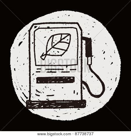 Environmental Protection Concept; Reduce The Use Of Gasoline, Reduce Air Pollution; Doodle