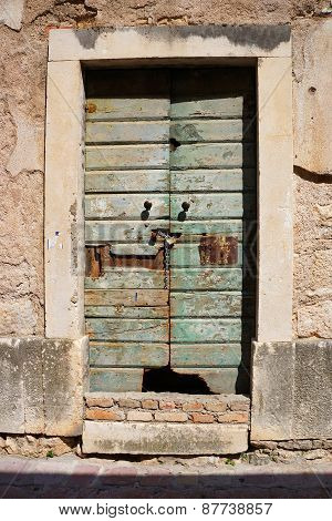 Old Timeworn Doors In Kotor, Montenegro.