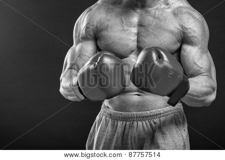 The man in boxing gloves