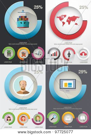 Infographic elements. Charts and icons. Vector illustration.