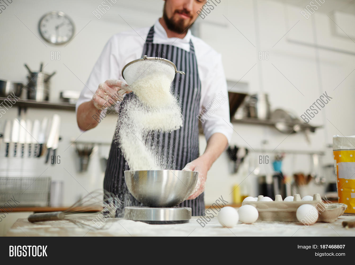 Baker Sifting Flour Image & Photo (Free Trial) Bigstock
