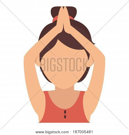 Athletic woman exercising character vector illustration design