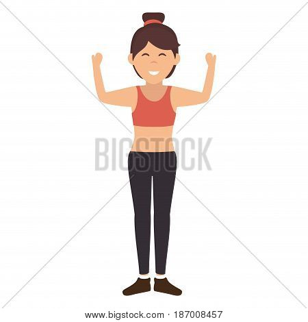 Athletic woman exercising character vector illustration design