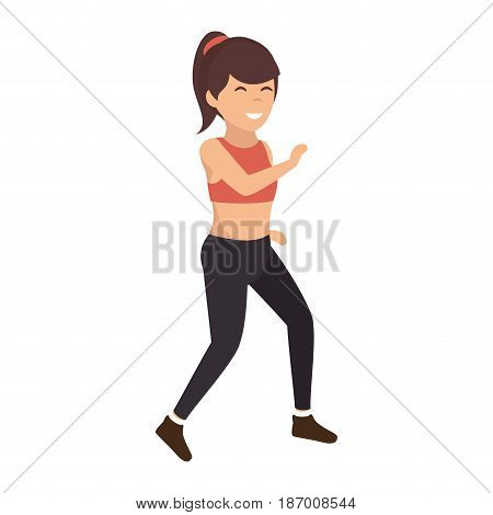 Athletic woman exercising character vector illustration design