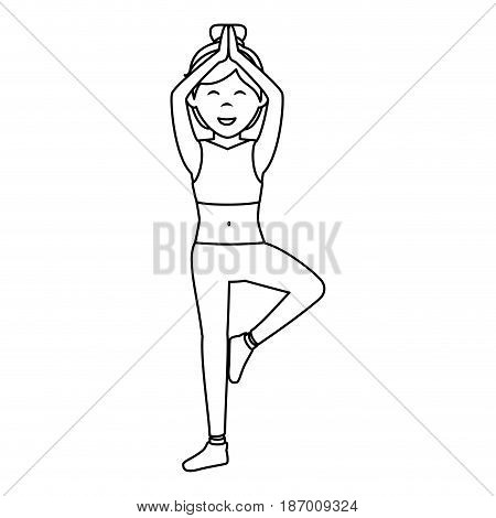 Athletic woman exercising character vector illustration design