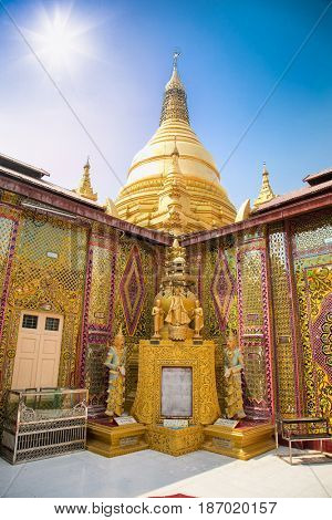 Su Taung Pyi Pagoda on top of Mandalay Hill in Mandalay, Myanmar (Burma)