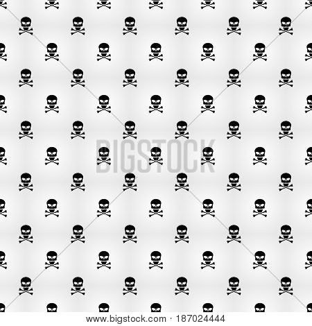 Abstract background. A pattern on a white background of black skulls. Wallpapers for your projects. Danger and threat. Vector illustration. EPS 8