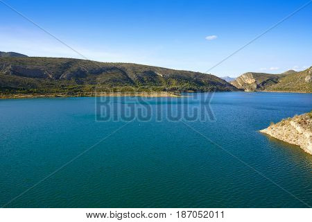 Loriguilla Pantano swamp reservoir in Serranos area of Valencia Spain