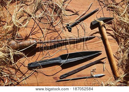 Esparto halfah grass crafts workshop tools traditional