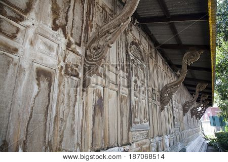 Wat Guti BangkemTemple in Thailand. Khao yoi phetchaburi Thailand. Teak wood church
