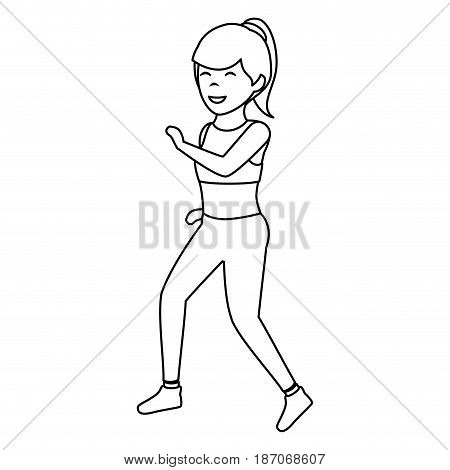 Athletic woman exercising character vector illustration design