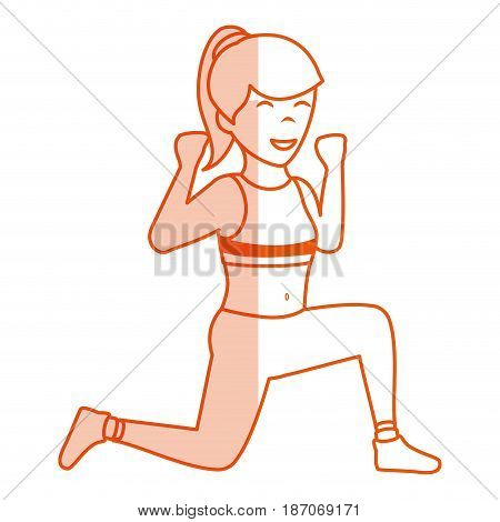 Athletic woman exercising character vector illustration design