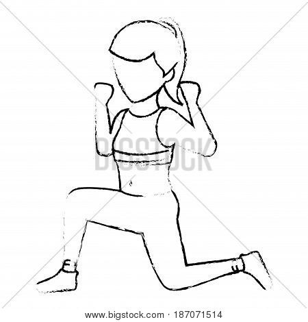 Athletic woman exercising character vector illustration design