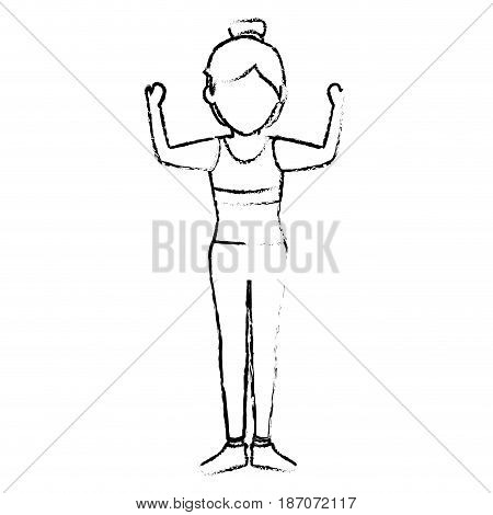 Athletic woman exercising character vector illustration design