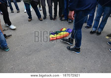 Kharkov, Ukraine - May 17, 2017: The Organization Of Ukrainian Nazis And Patriots Of The 