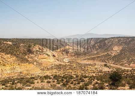 Yellow Mountains And Beautiful Panoramic View