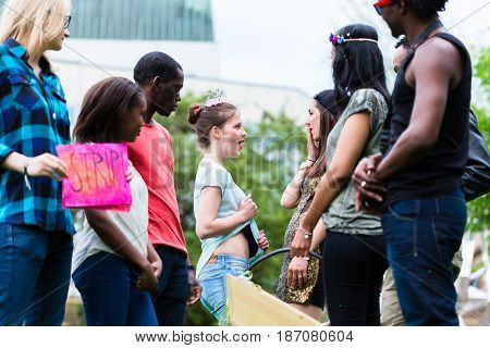 Multi-ethnical group playing 