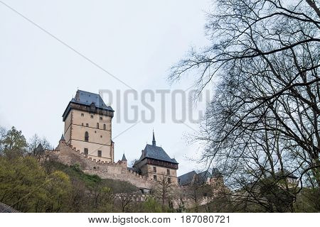 Karlstejn Castle - large Gothic castle founded 1348 by Charles IV, Czech Republic