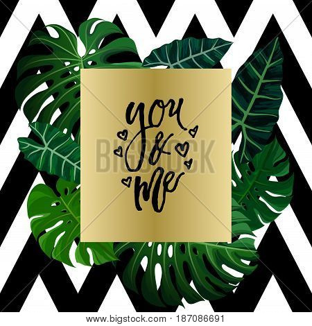 Tropical Design With Exotic Palm Leaves.