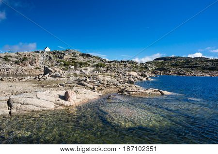 Lagoa Comprida is the largest lake of Serra da Estrela Natural park Portugal