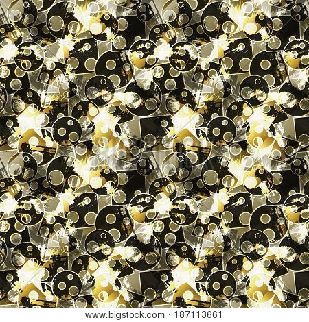 Seamless colored decorative geometric pattern. Grunge abstract background. Vector illustration
