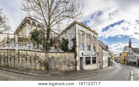 Old Houses In Small Town Of Guenzburg In Bavaria