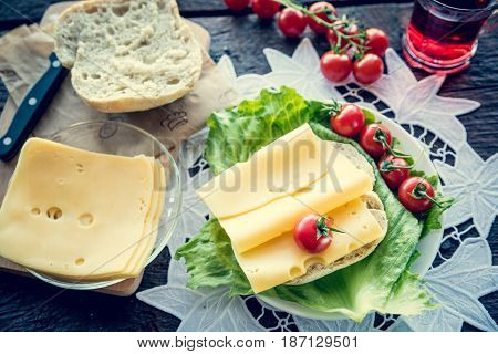 Tomato And Cheese Sandwich