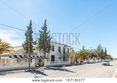 MATJIESFONTEIN SOUTH AFRICA - APRIL 2 2017: A street scene in the historic Victorian village of Matjiesfontein. The whole town is a national monument