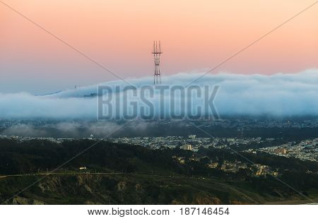 Sutro Tower In The Evening