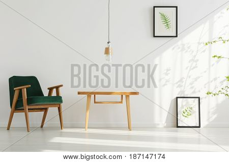 Home Interior With Green Armchair