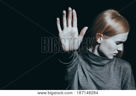 Anorexic Woman Rejecting Food