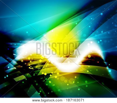 Shiny wave, magic light efffect abstract background