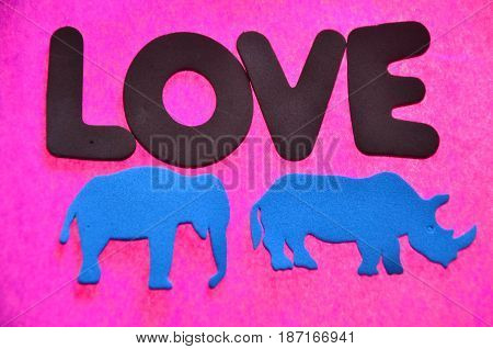 word love on a  abstract colorful mbackground