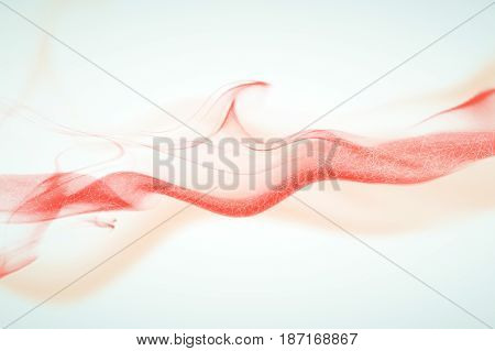 Abstract polygonal red smoke on white background