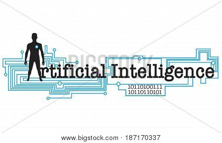 Artificial Intelligence Word conceptual Illustration. AI text isolated flat vector. Transparent.