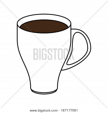 color silhouette image cartoon porcelain modern cup of coffee vector illustration