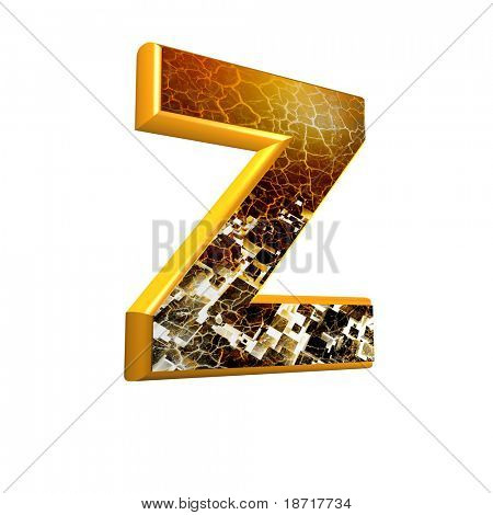 Abstrakt 3d Buchstaben mit Grunge Texturen - Z