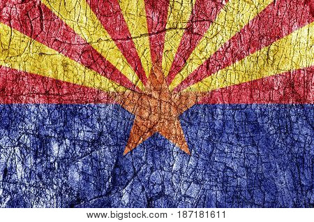 Grudge stone painted US Arizona flag close