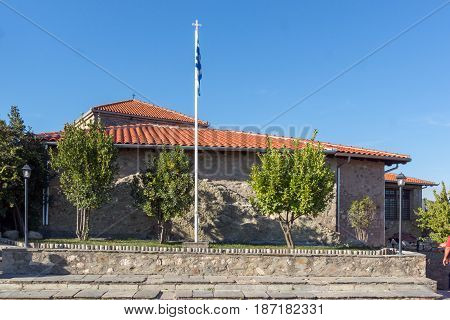 Amazing view of Holy Monastery of Great Meteoron in Meteora, Thessaly, Greece