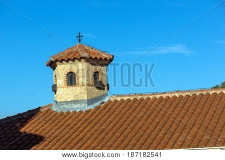 Amazing view of Holy Monastery of Great Meteoron in Meteora, Thessaly, Greece