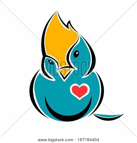 Bright Flirty Parrot Bird in Love Confession