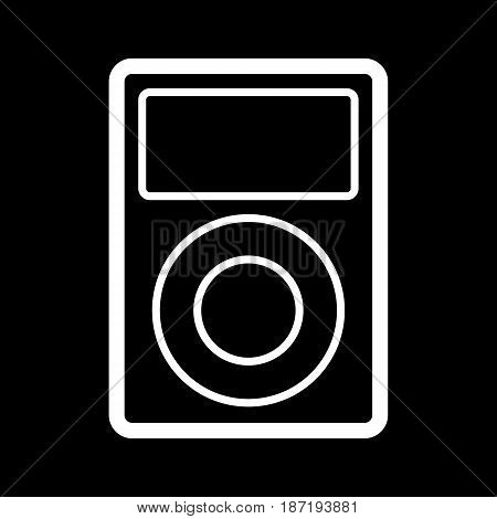 portable music device. Vector icon. Music player isolated on black. eps 10