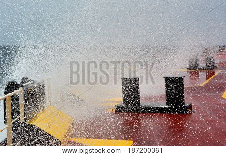 On board a large crude oil tanker