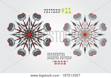 Ornamental pattern inspired from rose and rosette design.