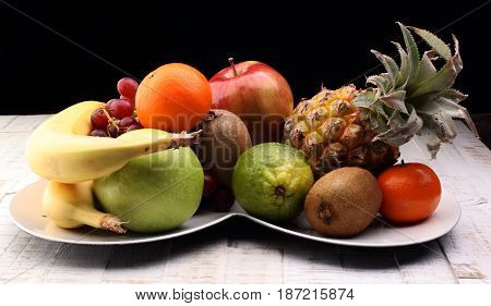 Fresh fruits. Mixed fruit background.Healthy eating, dieting